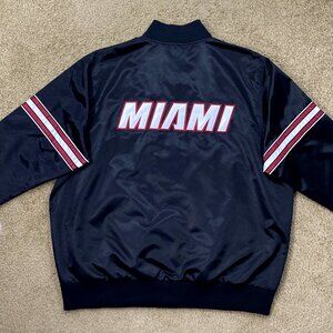Miami Heat Snap Down STARTER Jacket BLACK 2X